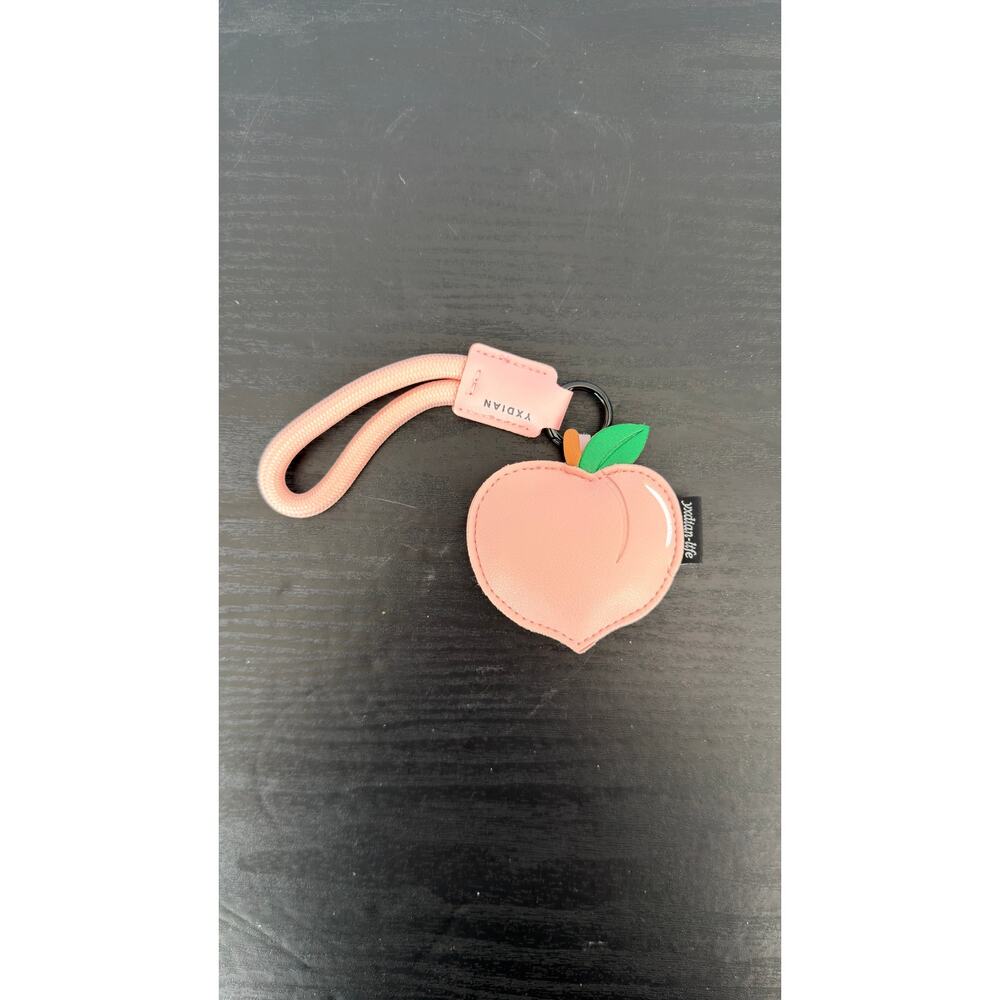 Creative Faux Leather Fruit Keychain - Peach NEW